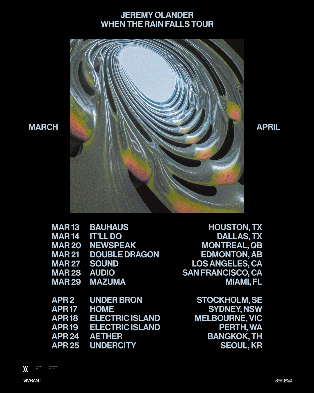 Jeremy Olander When The Rain Falls Tour Poster 2026